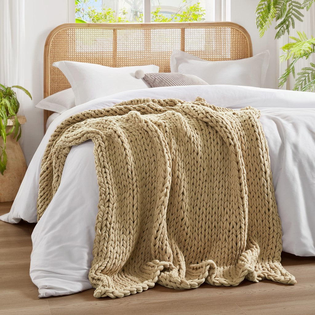 Chunky Double Knit Handmade Throw Blanket