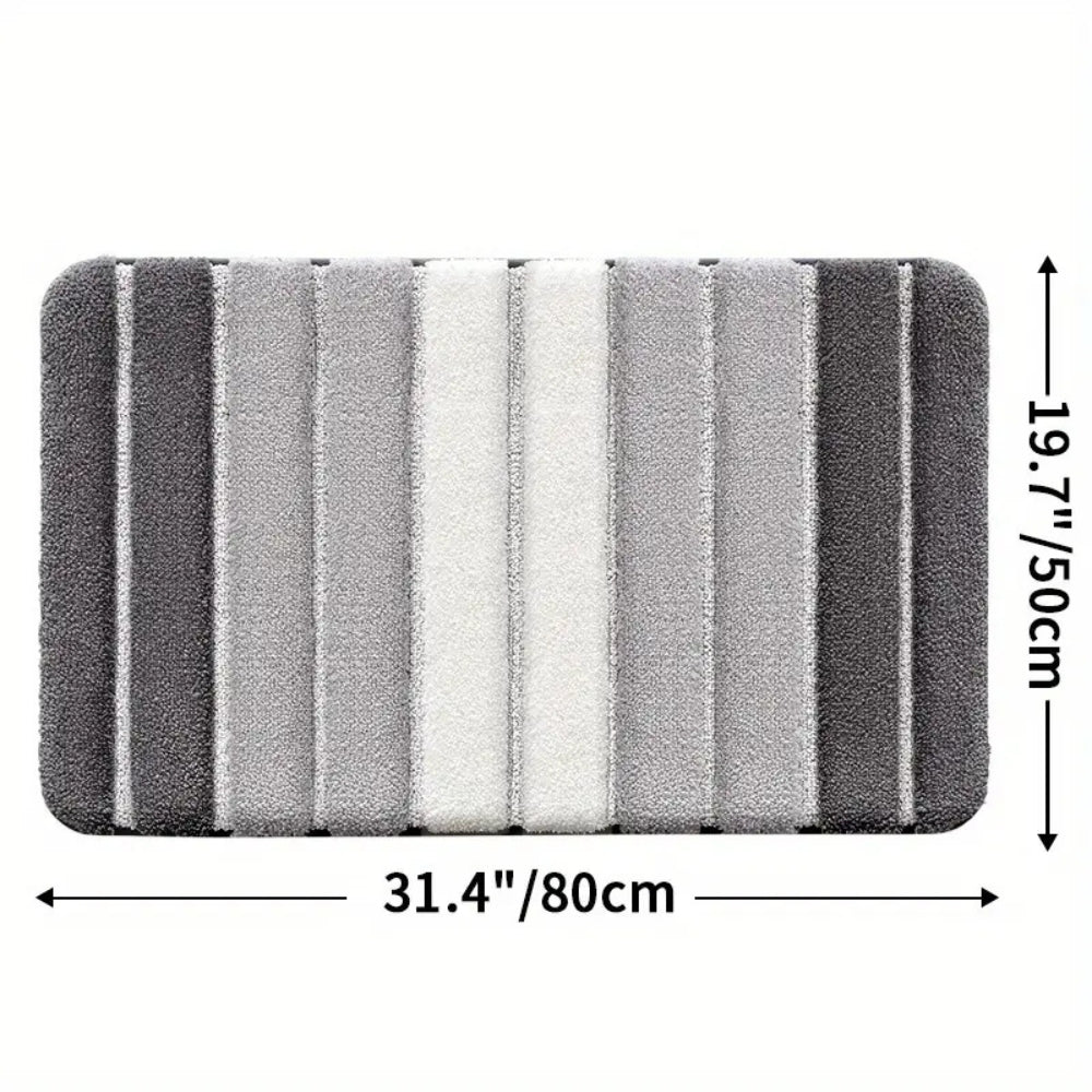 Lumiere Striped Absorbent Bath Mat Gray 20"x31"