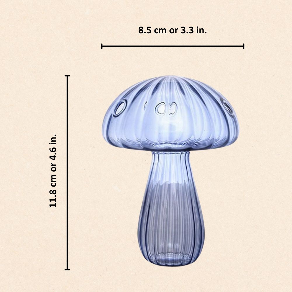 Vibrant Mushroom Glass Vases Blue