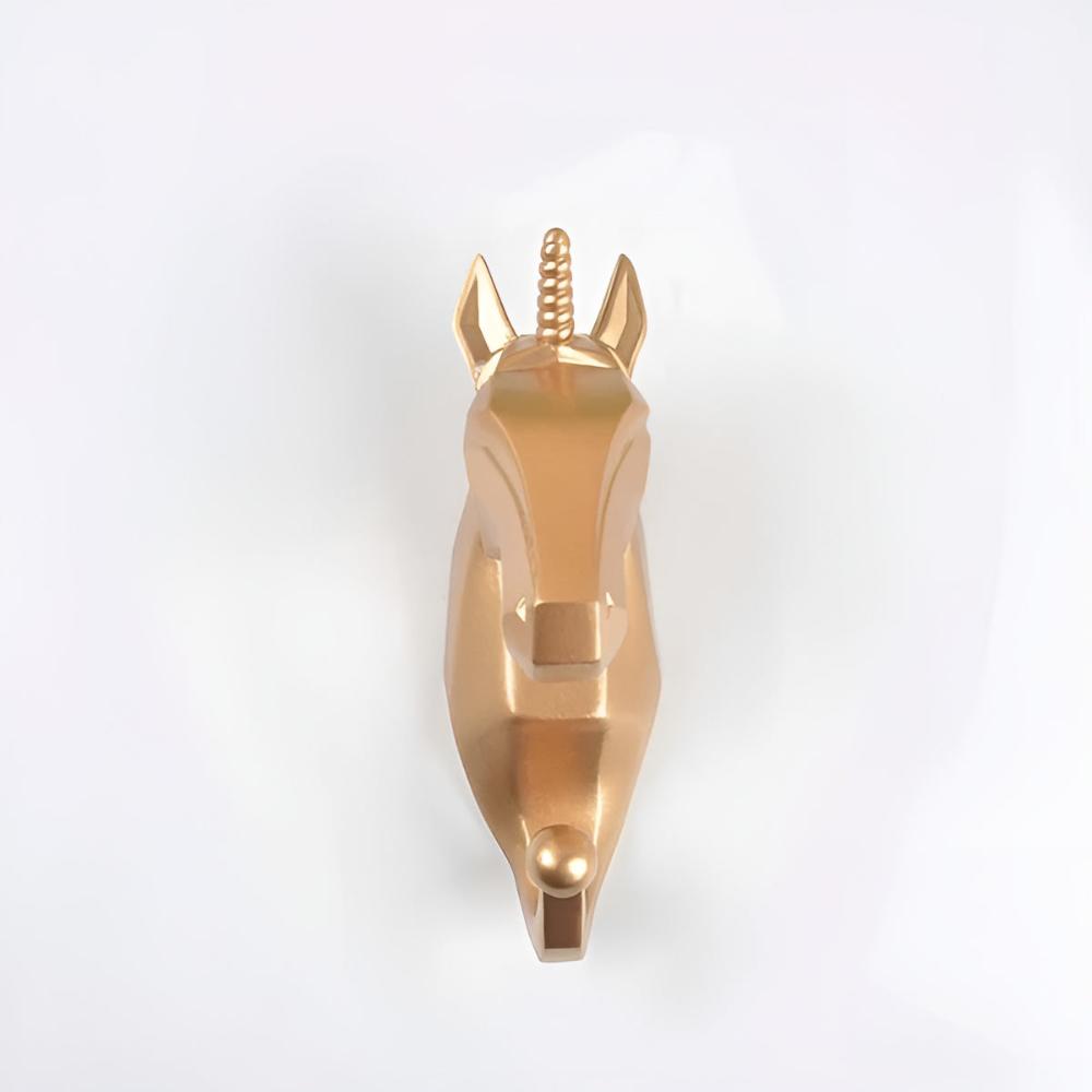 Animal Head Wall-Mounted Key Holder Gold Unicorn