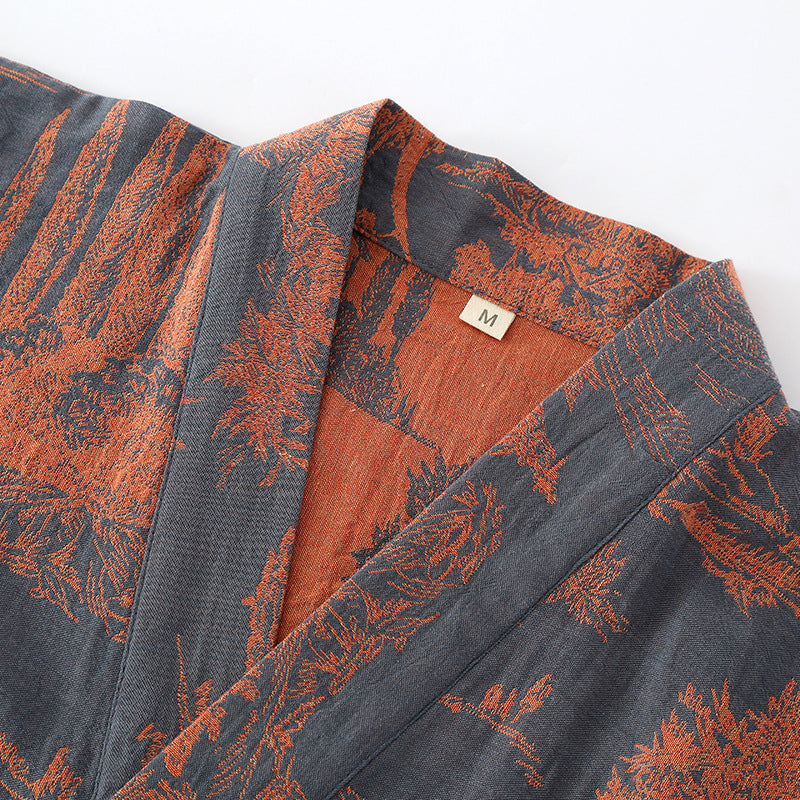 Men’s Cotton Bathrobe Lightweight Kimono