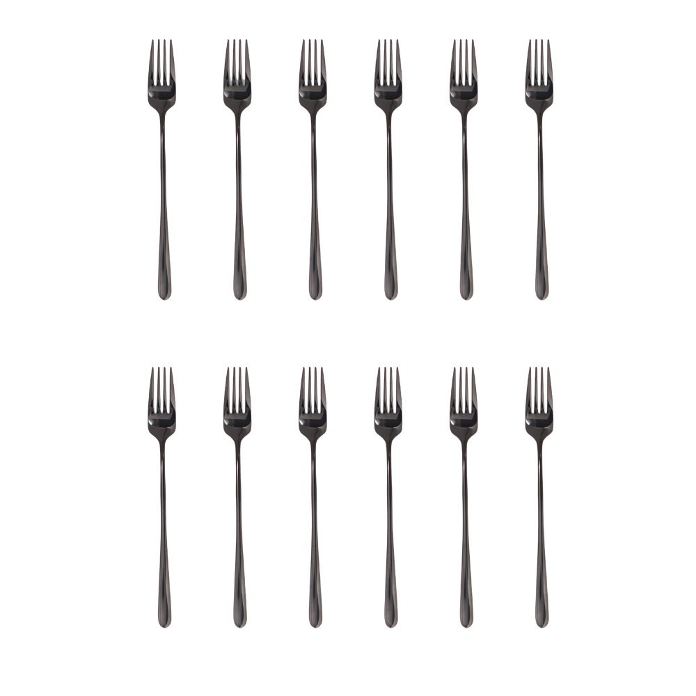 London Fork Set of 12 pieces Black