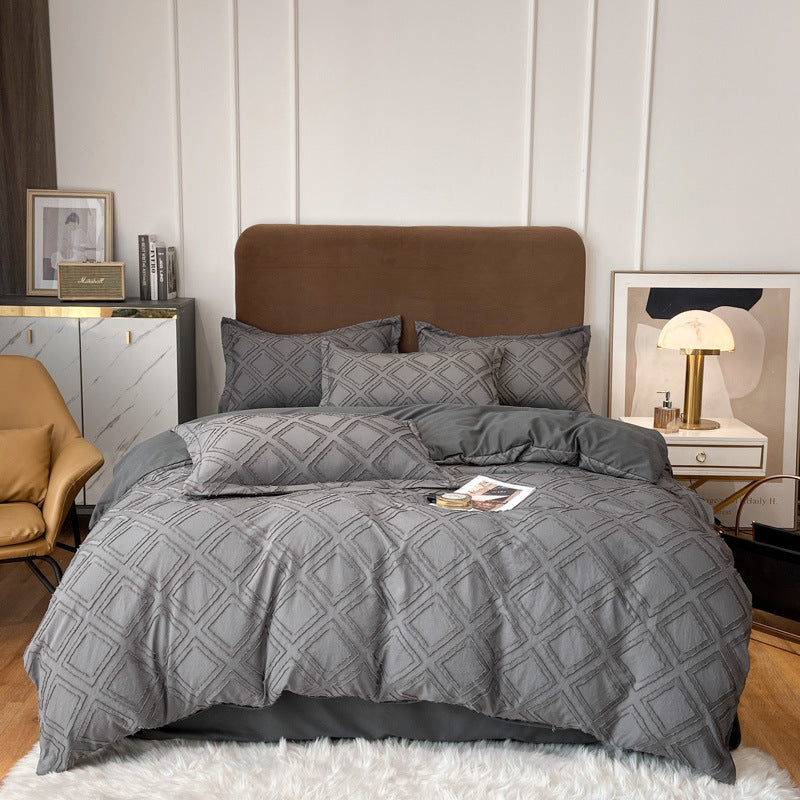 Vintage Tufted Bedding Set - 4PCS Gray