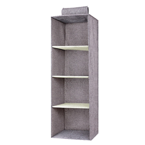 Hanging Closet Organizer - Shelf Storage 4 Layer Gray
