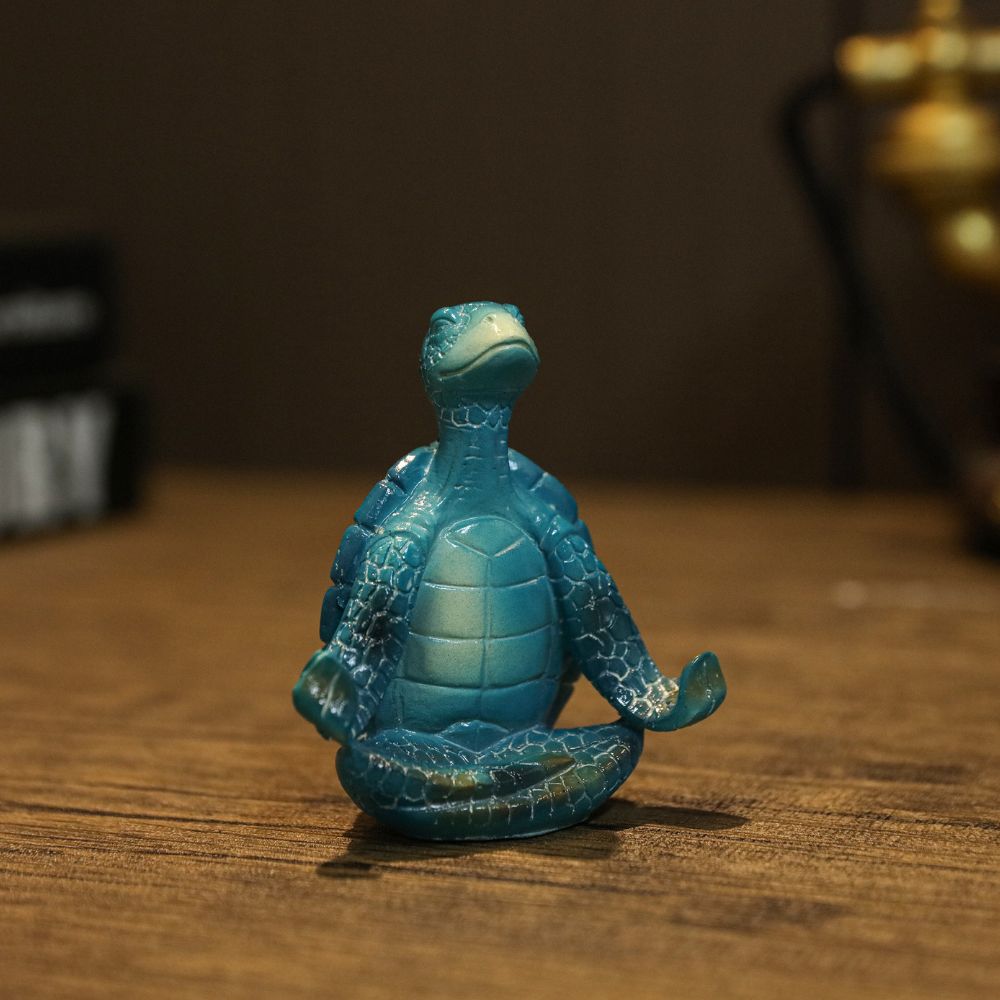 Yoga Turtle Statues Blue
