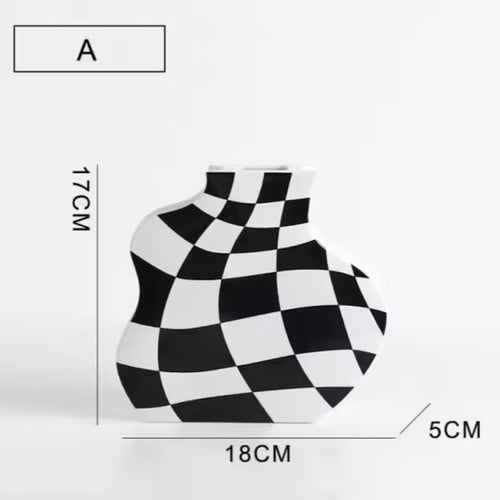 Checkered Ceramic Vase A
