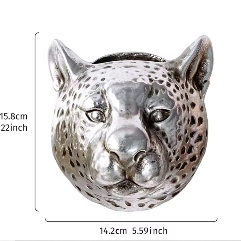 Leopard Head Wall Planter