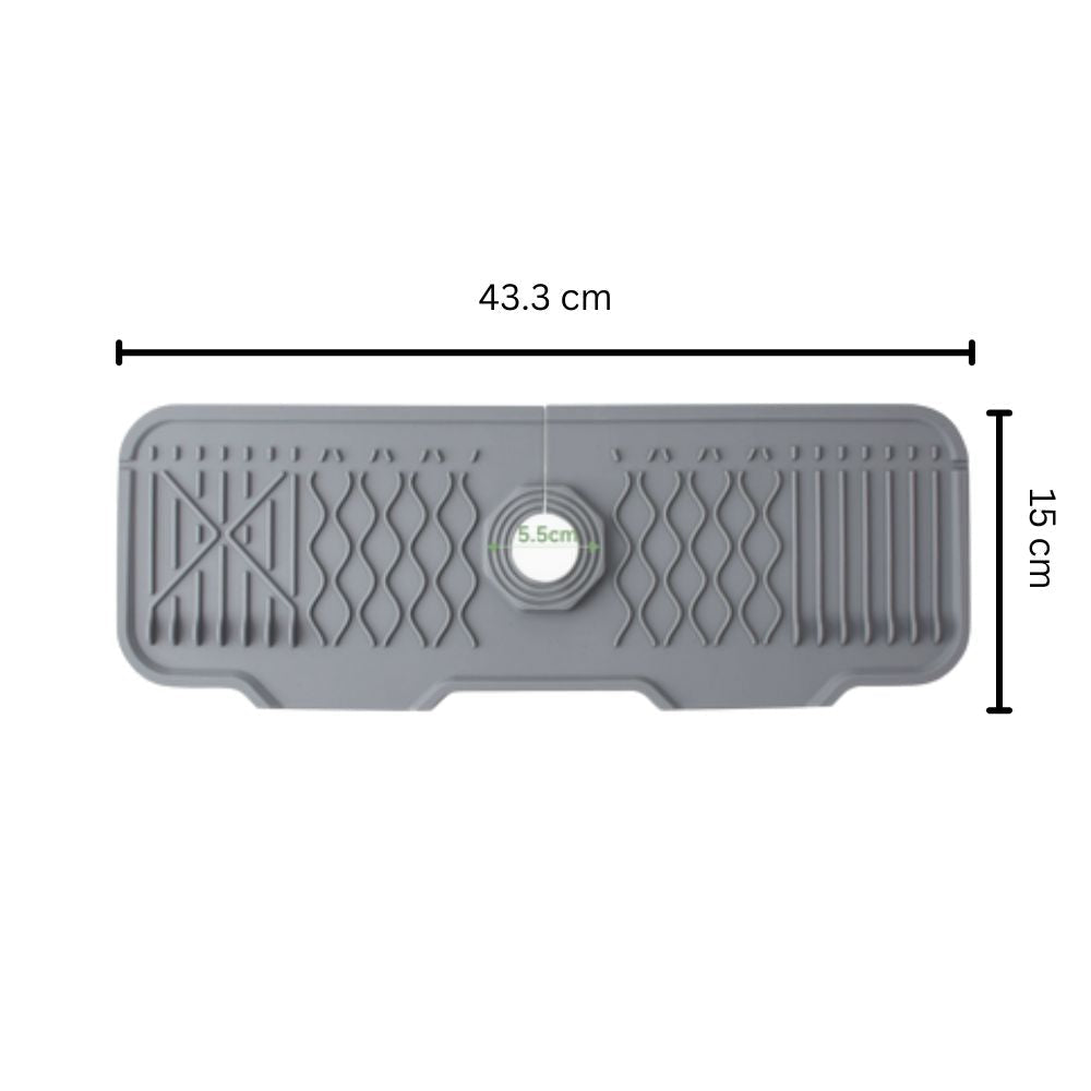 Aqua Slope Rubber Faucet Sink Mat Cool Gray
