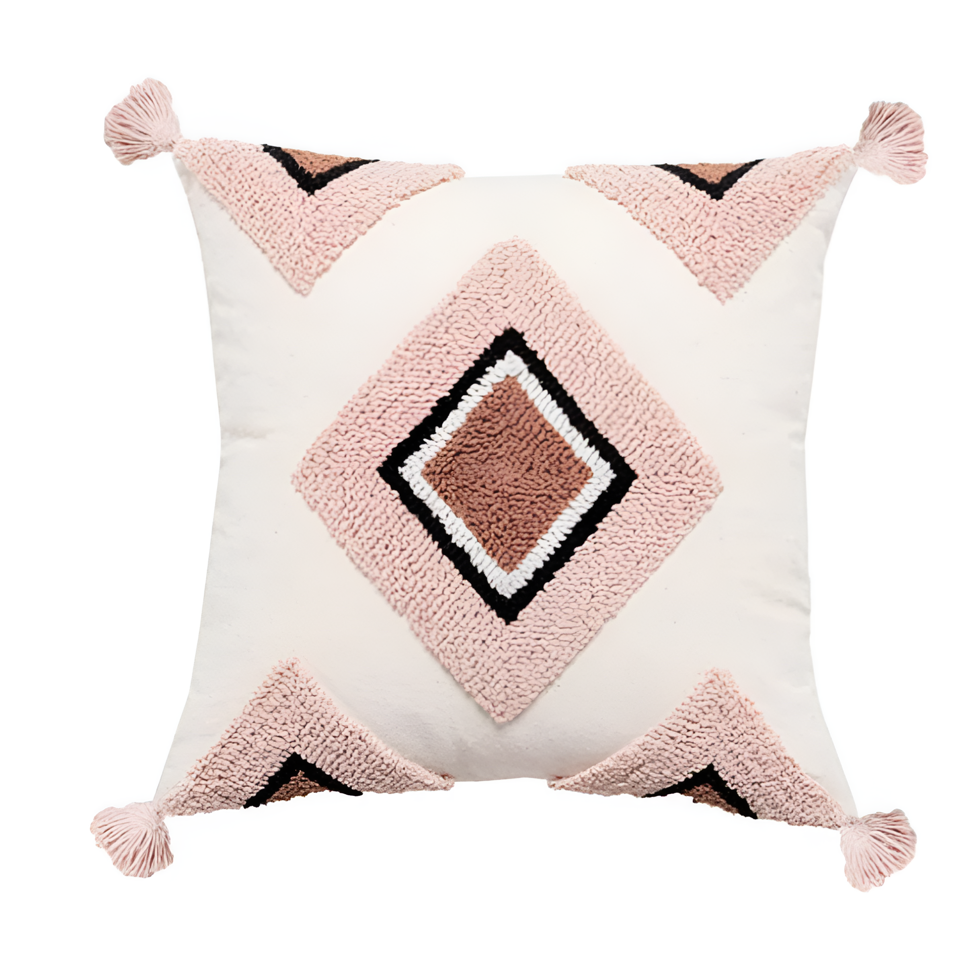 Tufted Embroidered Boho Cushion Cover Solitaire Euro