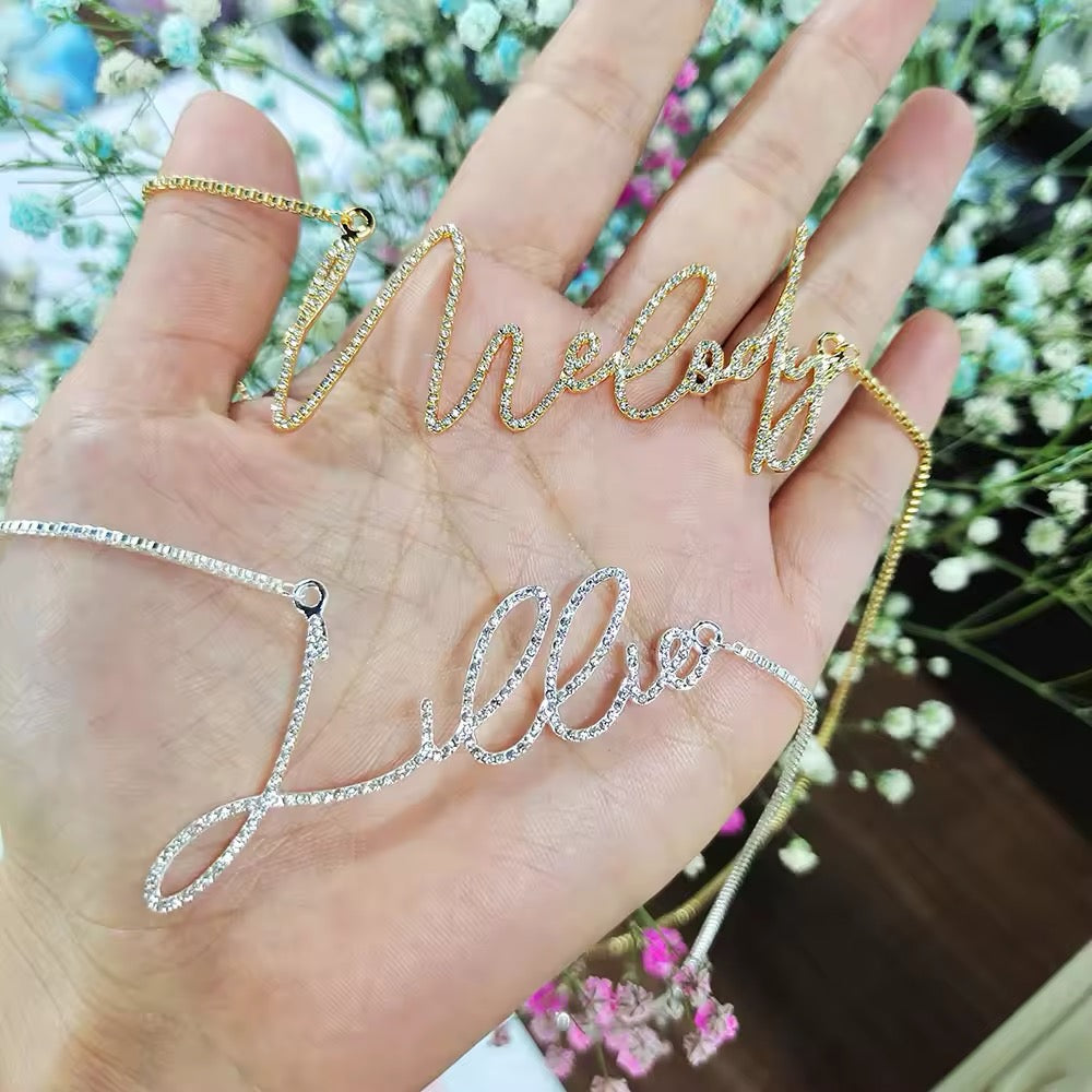 Custom Crystal Name Necklace