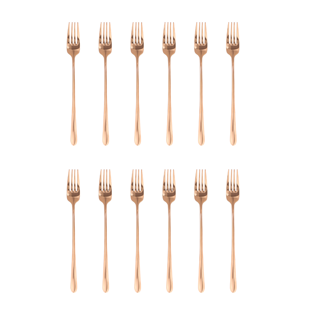London Fork Set of 12 pieces Rose Gold