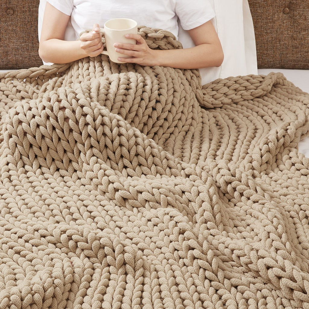 Chunky Double Knit Handmade Throw Blanket
