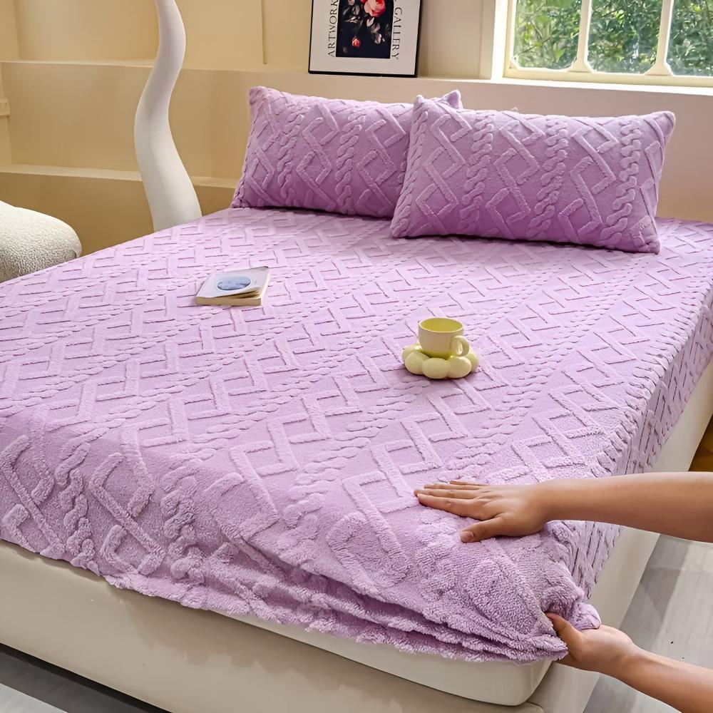 Premium Velvet Sherpa Sheet Set Lavender