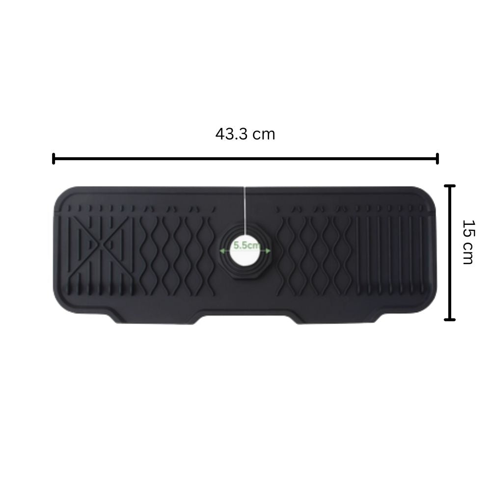Aqua Slope Rubber Faucet Sink Mat Matte Black