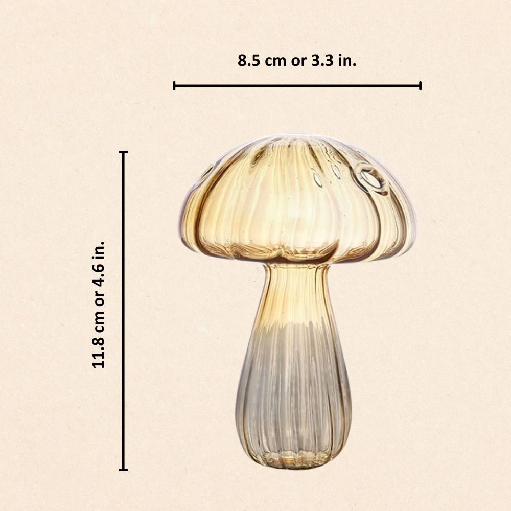 Vibrant Mushroom Glass Vases Yellow