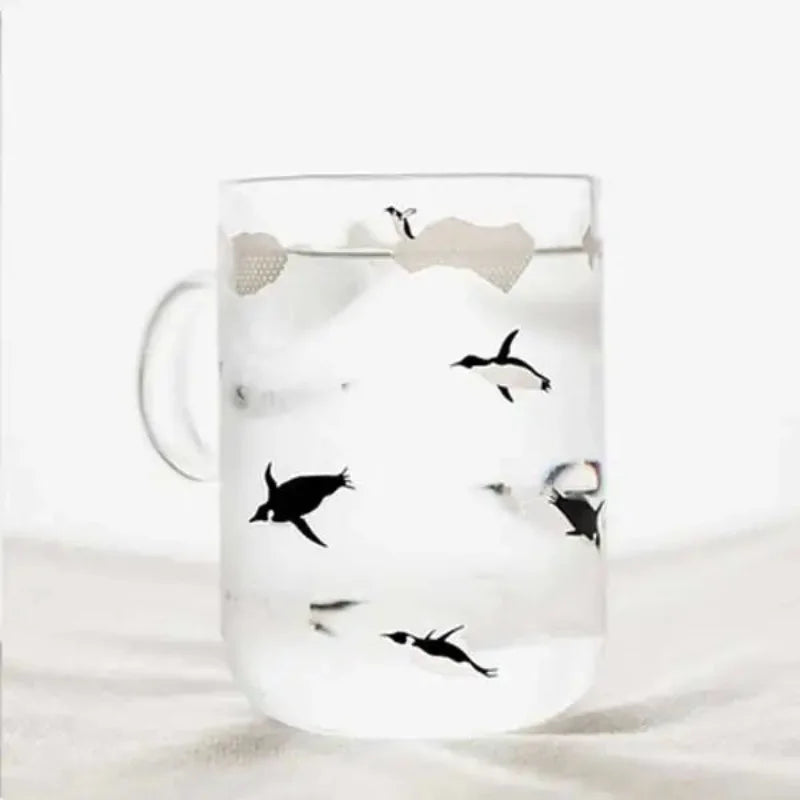 Arctic Charm Glass Mug Penguin