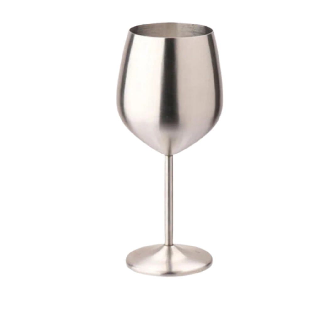 Lustrous Stainless Steel Wine Glass Matte Silver 17.05oz 530
