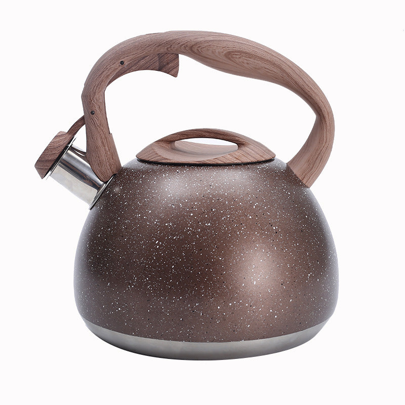 Stainless Steel Whistling Tea Kettle Brown