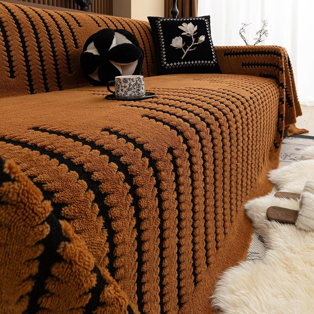 Heritage Plush Tufted Sofa Cover Amber Waves