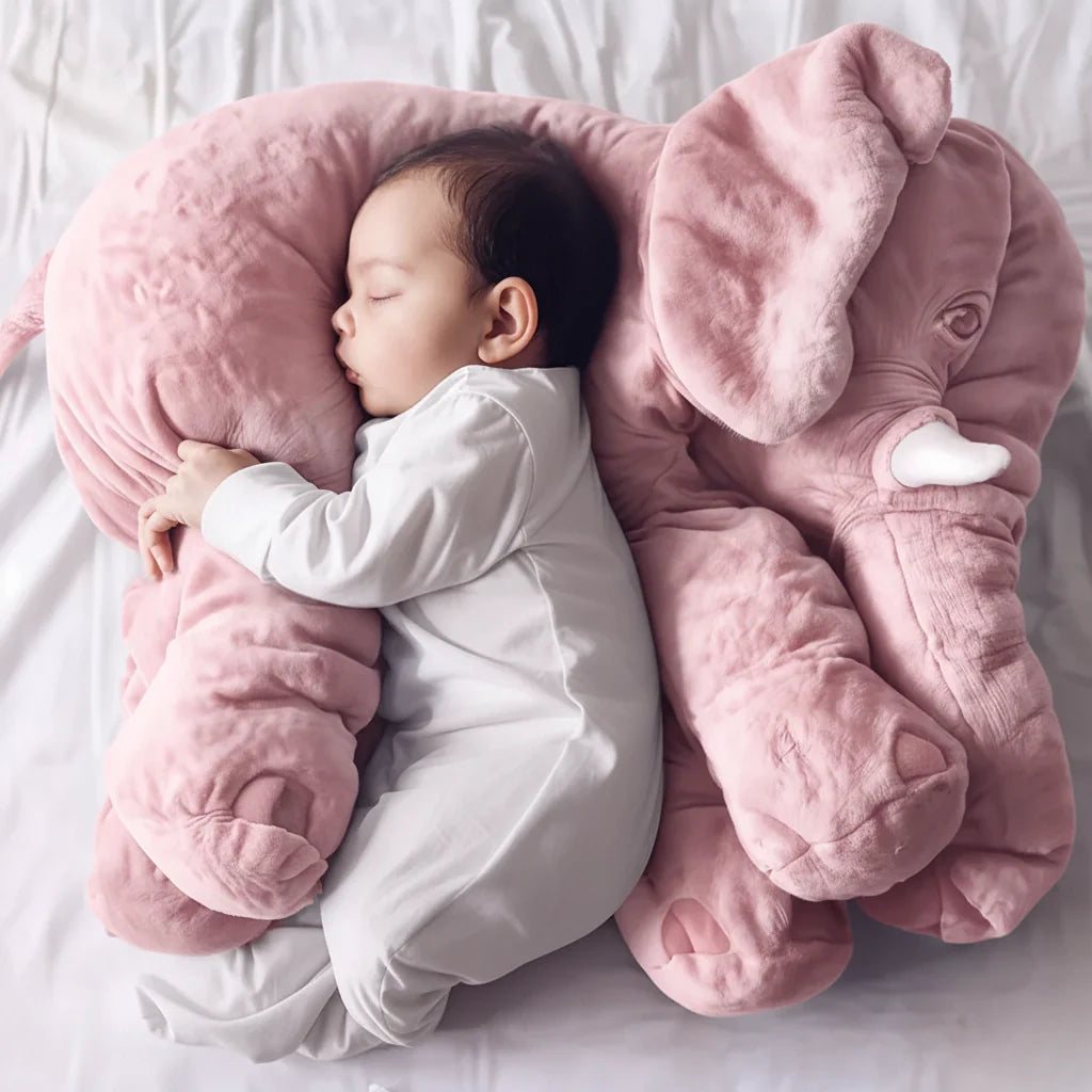Jumbo Elephant Plush Pillow Pink
