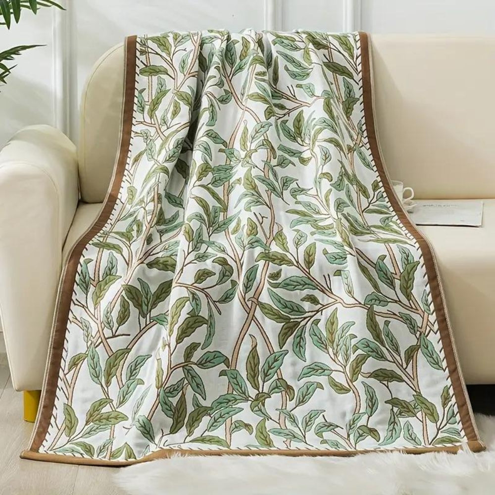 Floral Cotton Bath Towel Tree Green 35"x71"