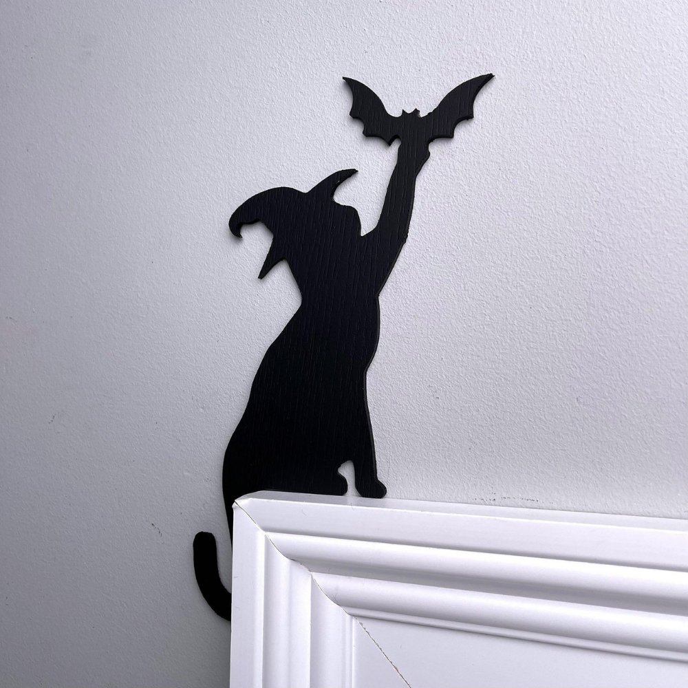 Cat Corner Decor Cat with Bat