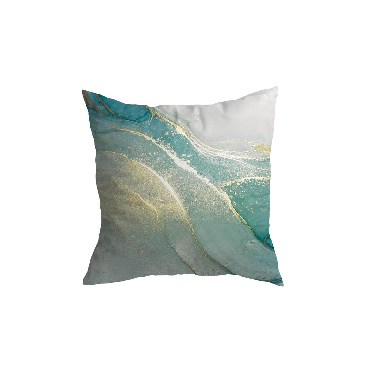 Turquoise Gold Marble Pattern Cushion Covers Chalcedony