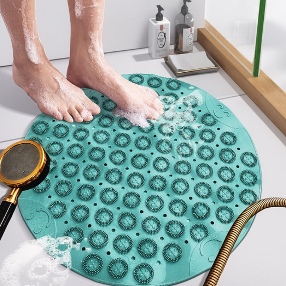 Safe Shower Round Non-Slip Mat Green