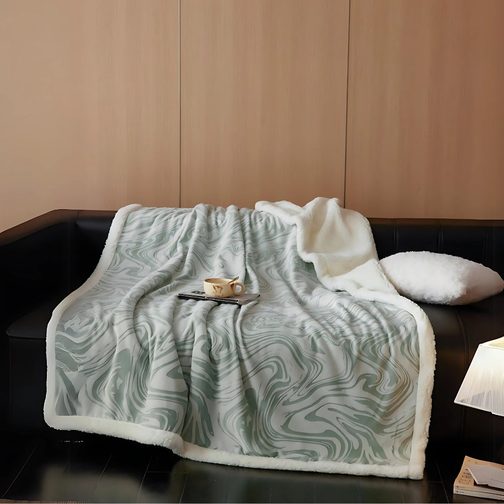 Marble Swirl Snuggle Blanket Emerald Vein