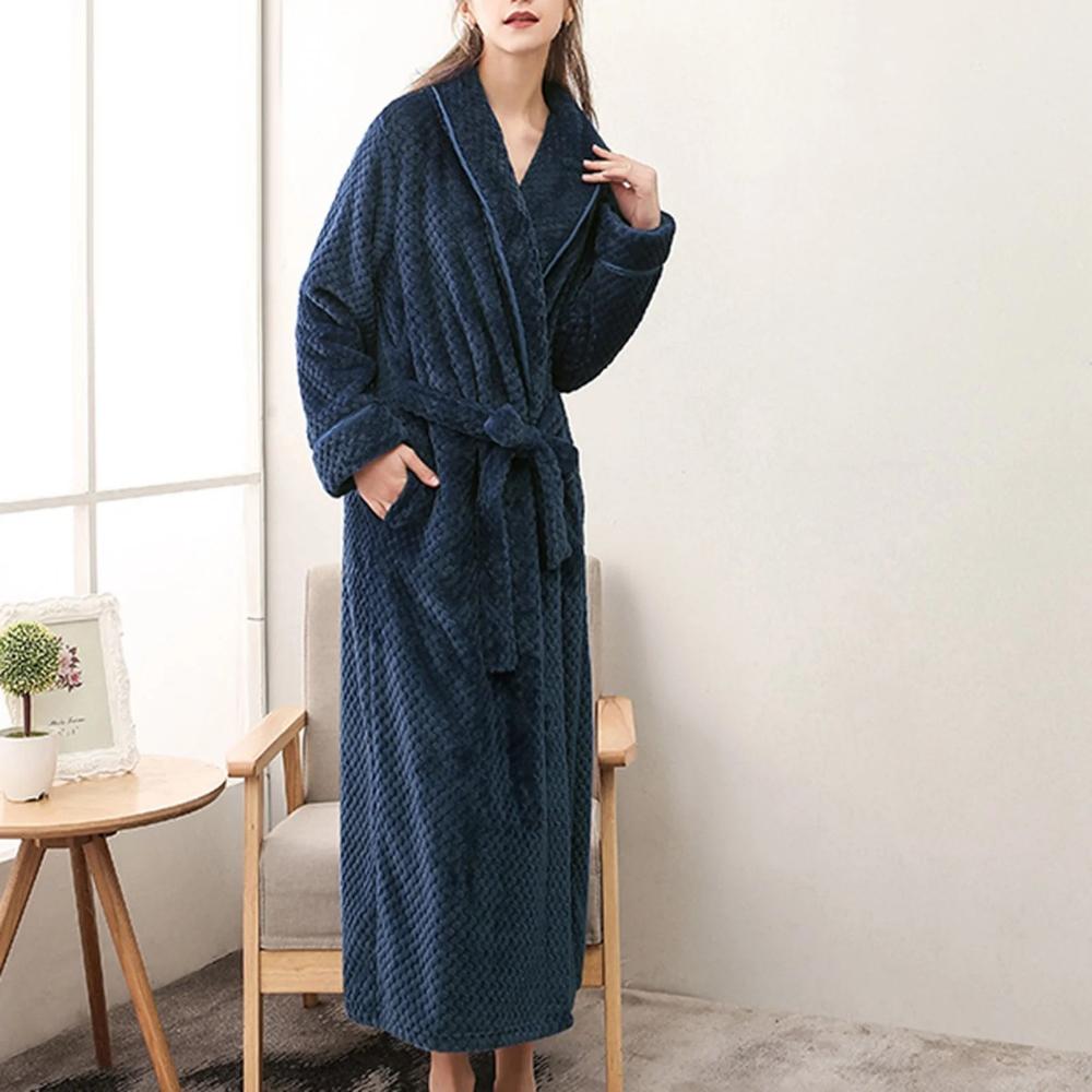 Dreamy Fleece Bathrobe Navy Blue
