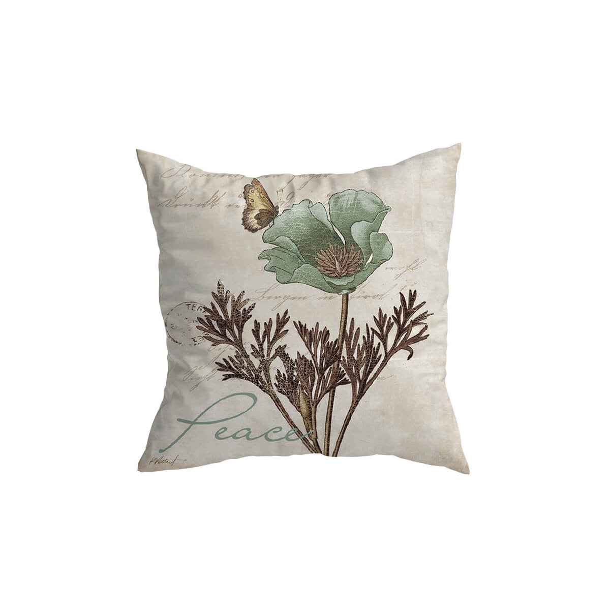 Butterfly Flower Cushion Covers Leaves & Peace