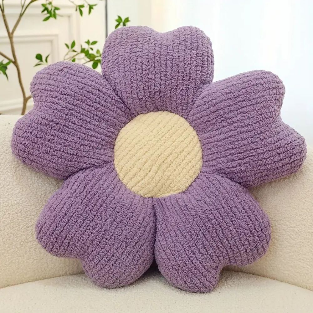 Flourish Flower Shaped Cushion Purple 20"x20"