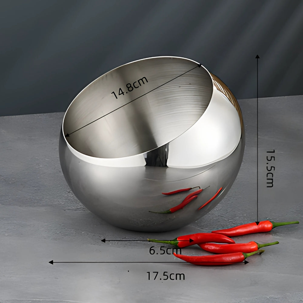 Modern Arc Steel Fruit Bowl Medium