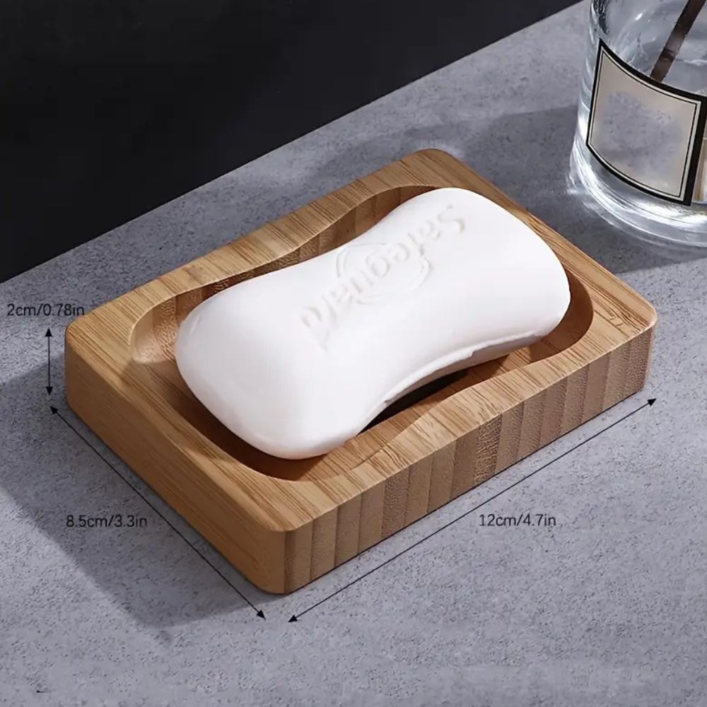 Natural Wooden Soap Dish Wave-Cut Edges