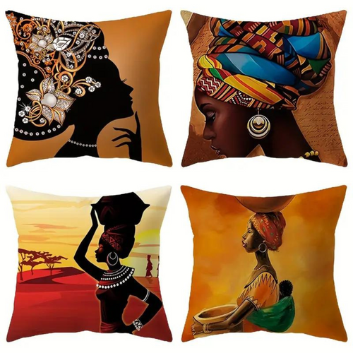 African Women Cushion Cover 4 Pack Bundle (Save More)