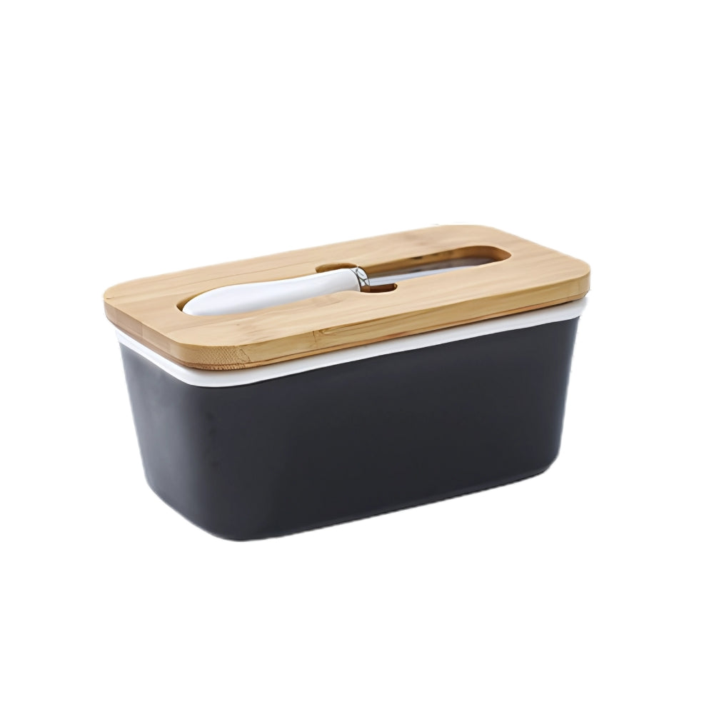 Sleek Butter Cutter Container Black