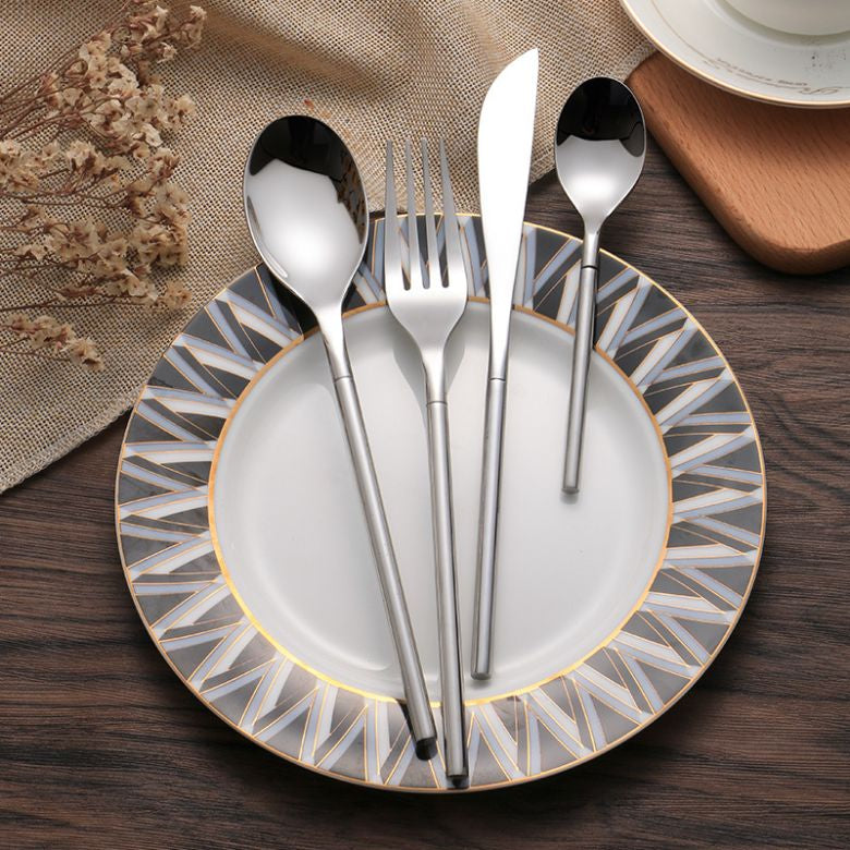 Lunello Silverware Set – Brushed Stainless Flatware