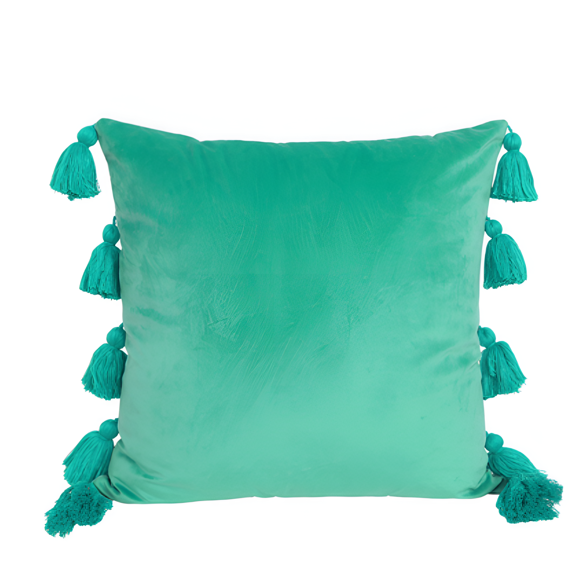 Bohemian Pompom Cushion Cover Aqua Blue 18"x18"