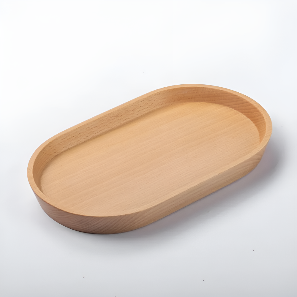 Natural Grain Wooden Serving Tray Beech 8"x5"x0.7"