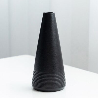 MidNight Black Textured Ceramic Vases Ephi