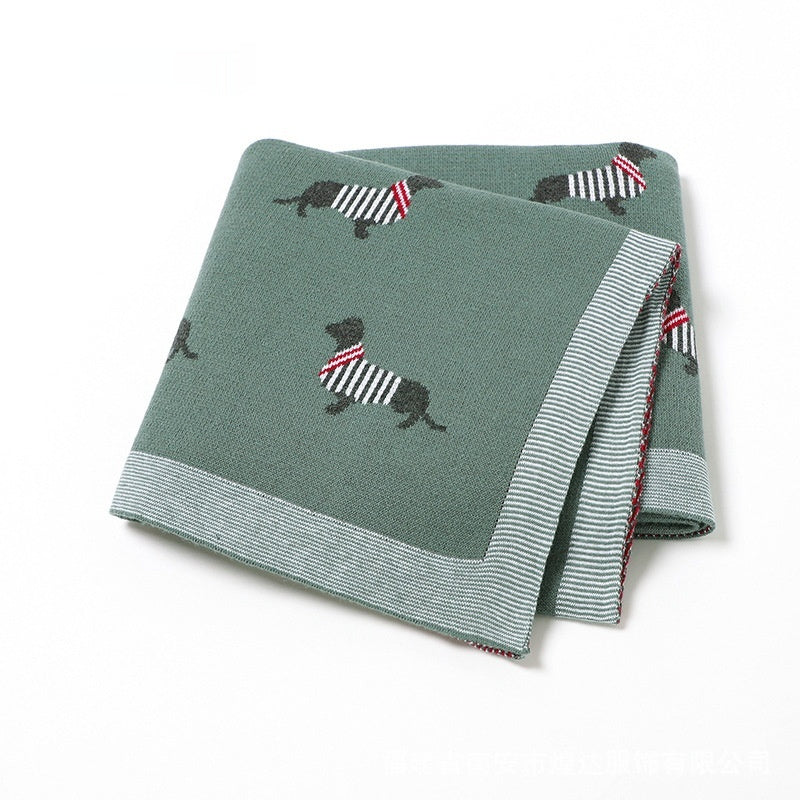 Baby Cotton Dog Blanket 40x30" Green