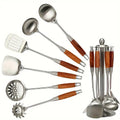 Stainless Steel Kitchen Utensil Set with Holder
