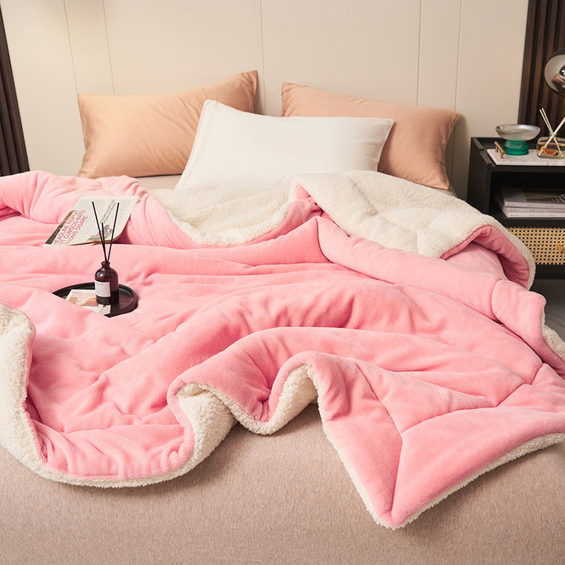 Sherpa Flannel Throw Blanket