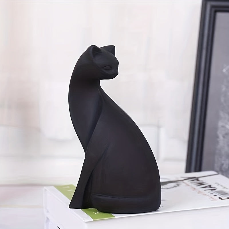 Nordic Whiskers™ - Home Décor Cat Black Sitting Pose
