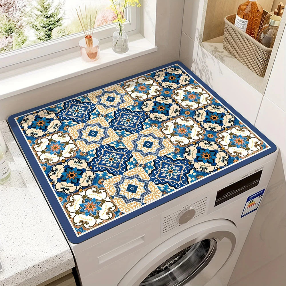 BohoShield Appliance Mat Blue Plaid 20"x24"