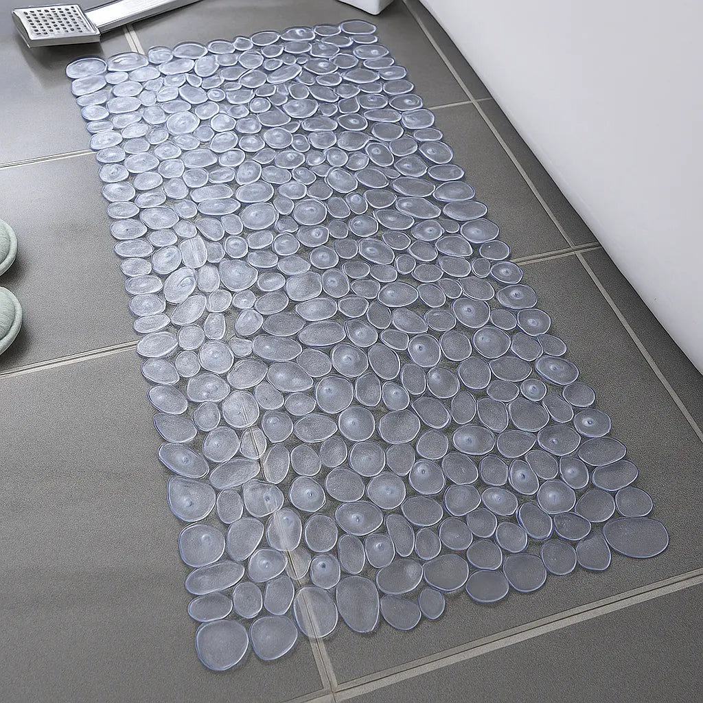 BPA Free Pebble Bath Mat Transparent 35"×16"