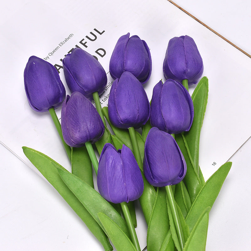 Artificial Tulip Bouquet Home Decoration Purple 10 Tulips (Bouquet)