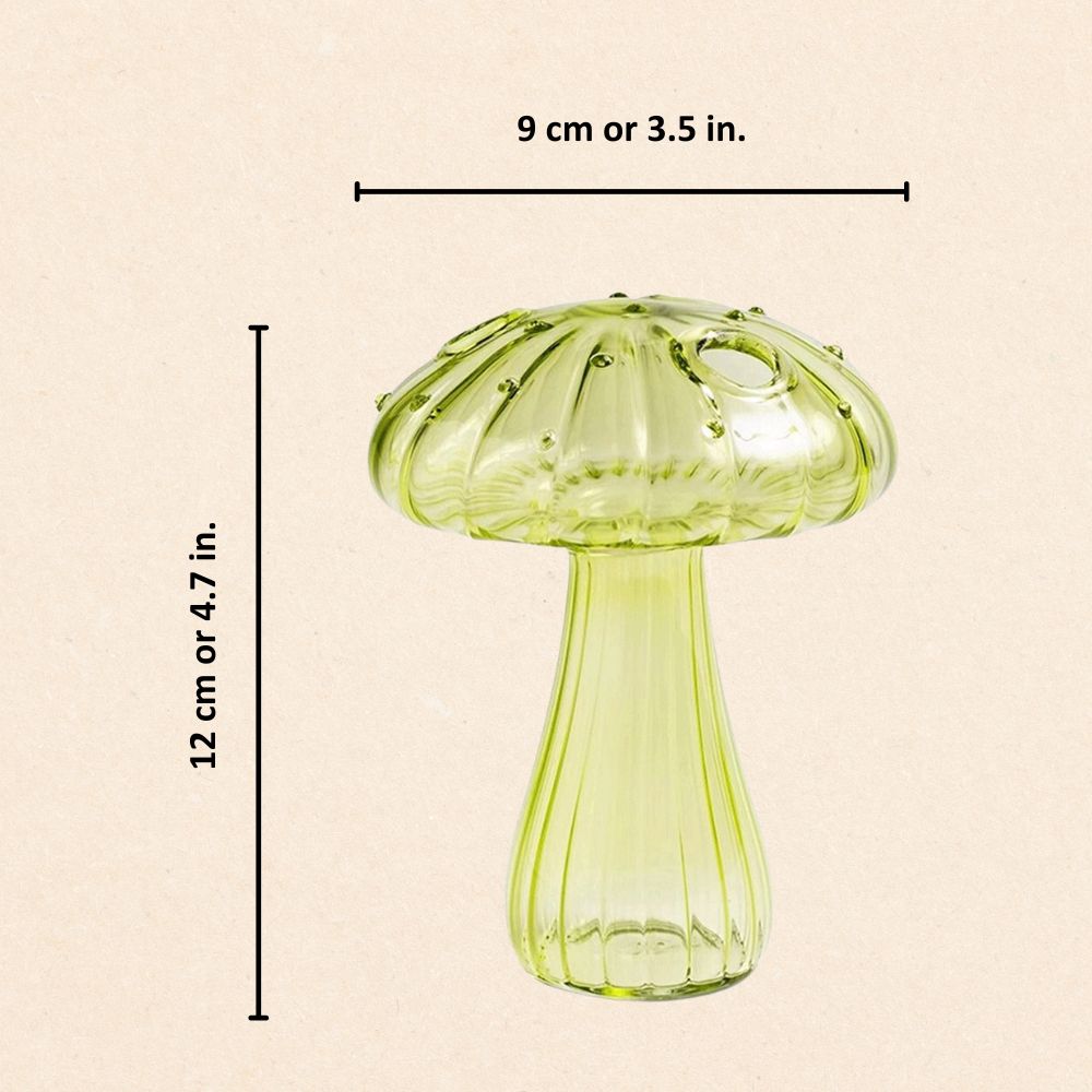 Vibrant Mushroom Glass Vases Green