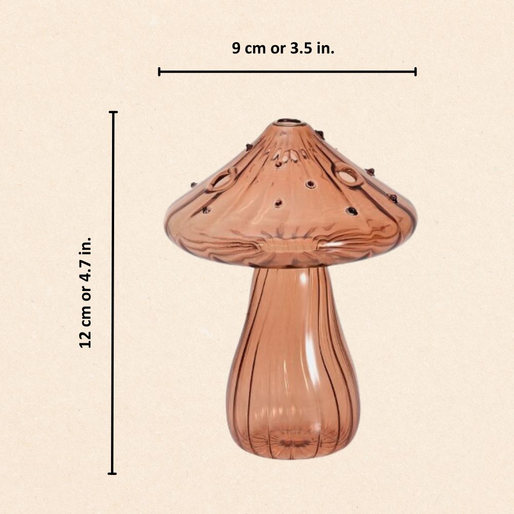 Vibrant Mushroom Glass Vases Brown