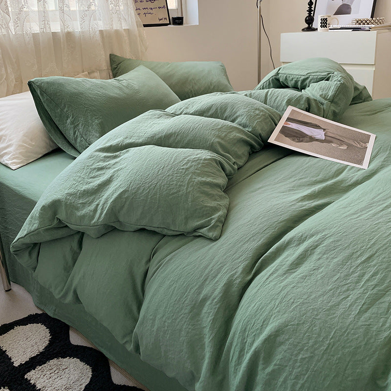 Washed Cotton Bedding Set (4PCS) Green